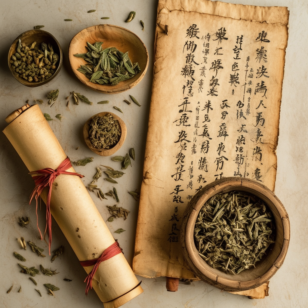 Ancient scrolls and herbal remedies used in Tradit